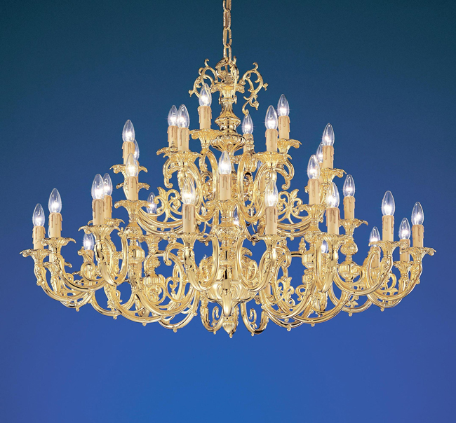 C135-5736-G By Classic Lighting-Princeton Collection 24k Gold Plate Finish Chandelier